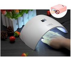 Genius Factory ® Secador de Uñas 24W Sun 9S Lámpara LED UV Profesional con Temporizador para UV Gel / Gel de Constructor / LED Gel Luz Blanca (BLANCO)