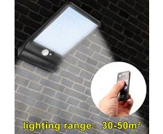 48 LED Solar Power PIR Sensor de movimiento Lámpara calle al aire libre Foco Exterior LED Luces Pared Lamparas (Negro, Without bracket)
