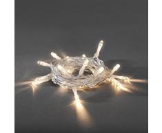 Konstsmide 1068-010 - Guirnalda LED para el árbol de navidad (10 diodos de blanco cálido, pilas 3 x AA de 1,5 V, hasta 36 h, cable transparente)