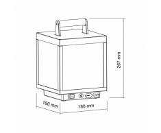 Visor aluminio 5 W 120º lámpara LED de/Jardín Exterior, Farol, Lámpara de mesa con batería Blanco Cálido 3000 K Regulable IP54