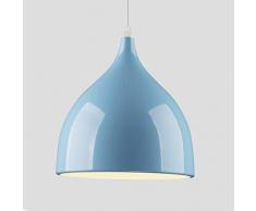 Lámpara Vintage Colgante Luz Industrial Lámpara de Techo Retro Candelabro de aluminio moderno, E27, para bar dormitorio restaurante cabeza simple (sin bombilla) Azul cielo