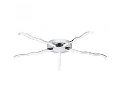 Eglo lámpara de pared/techo, aluminio, integrado, cromo/blanco, 76 x 76 x 3.5 cm