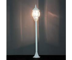 Luz de camino rústicaBrest en blanco con E27 hasta 60W 230V IP43 lámpara de jardín luz de pedestal luz antigua para exteriores luz de camino de luz luz de pie lámpara de pie