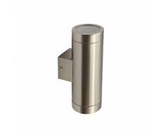 Acero inoxidable fachadas aplique Up Down Bombilla Razón pieza exterior Iluminación Kanlux 18011