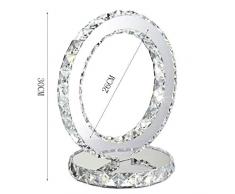 Creativa lámpara de mesa de cristal de acero inoxidable lámpara de cabecera estilo moderno dormitorio simple cristal de moda cristal LED de doble cara (blanco)