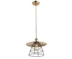 Erst rangige 1 lámpara suspendida de luces Colgante latón bronce negro Globo Viejo 15086h