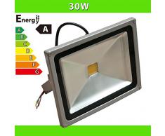LEDVero Foco iluminado LED 30 W Foco reflector con cable de alimentación