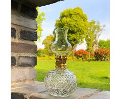 KMYX Lámpara de Aceite clásica Inicio Luz de Emergencia Luz de Corte de energía Antigua Lámpara de Queroseno Cuerpo Redondo Lámpara de Mantequilla para Buda Luz Vintage Props DIY