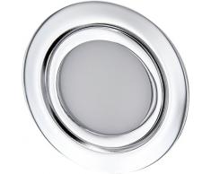 Foco empotrable LED fino para muebles, completo de metal, IP44, 12 V, adecuado para caja de 60 mm de diámetro, blanco diurno (4000 K)