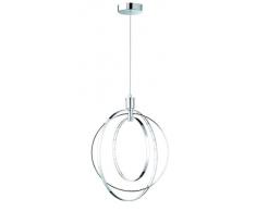 Reality Leuchten R32703106 - Lámpara de Techo Colgante con Anillos Concéntricos (Anillo Exterior de 42 cm de Diámetro, Bombillas Led de 17 W, 850 Lm, 3000 K, Longitud Máxima del Eje de 150 cm)