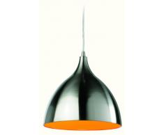 Firstlight 5745BSOR E27 - Lámpara de techo de acero mate con interior naranja (60 W)