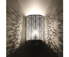 albena shop 71-5315 Kavita oriental lámpara de pared estilo marroquí 30 x 19 cm metal plata
