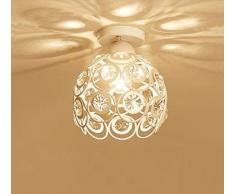 Moderno Lámpara de techo de Cristal 20cm Plafón E27 Iluminación Dormitorio Sala de estar Baño Pasillo (Blanco)