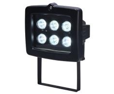 Electraline 63017 - Proyector halógeno con detector (6 W, 6 LEDs), color negro