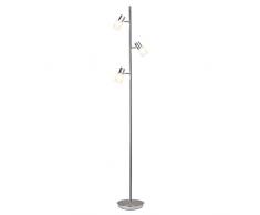 Brilliant Lea lámpara de pie, 3-techo, E14 LED, 3 x 3 W, 260 lm, 3000 K, metal y vidrio, hierro/cromo G32459/77