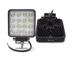 Safego 2X 4.25Inch 48W Led Luz de Trabajo 16 Led Lámpara Trabajo Foco Proyector Iluminacion Conducción Led Faros Coche Luz Auto Moto Camión A Través del Atv Suv Vehículos de Luces de Antiniebla Spot