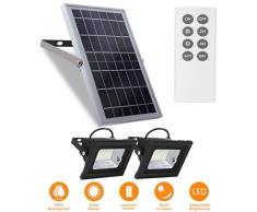 Lámparas Solares Luces al Aire Libre Remotas 10W 6V 13.6x 9.3 con 800 LM Dual 5.1x 3.9 64 LED Focos de exterior para Cerca, Cobertizo, Establo, Garaje