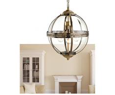 Firstlight 3413 AB 3413AB Mayfair - Lámpara 25 W Mayfair colgante, 25W, cristal transparente, latón envejecido