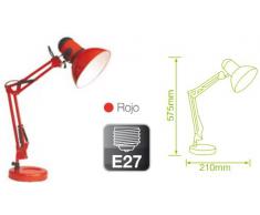 Evila - Lámpara sobremesa e27 maximo/a 40w rojo