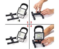 Foco LED Proyector Lámpara Camping 15W Foco LED Reflector para Trabajo Exterior, Lámpara Proyector LED Luz Portátil para Trabajo de Noche, Patio, Terraza, Pescado, Camping