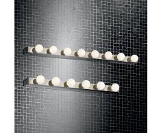 Ideal Lux PRIVE AP8 Apto para uso en interior E14 Cromo iluminación de pared - Lámpara (Cepillado, 8 bombilla(s), E14, IP20, Cromo)