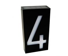 Número de Casa con 6-LED Luz Solare, KEEDA Exterior Lámpara Solar Números de Puerta para casa, hotel, puerta, Villa