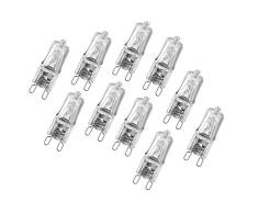 Poweka Bombilla halógena G9 para horno, T4, 40 W, 230 V, regulable, 2700 K, para candelabro, colgante, armario, paisajismo, lámparas de escritorio y de pie, lámparas de pared, 10 unidades