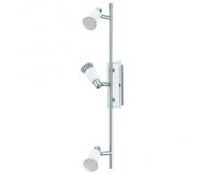 Eglo lED Modelo Eridan 90834 - Lámpara de techo y pared (de acero, incluye 3 LED GU10 de 3 W, 540 lm, 58 x 7 cm), color cromo y blanco