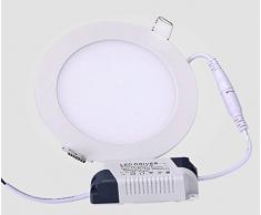 Hothome® RPA6RWW, Pack de 2 unidades Foco Empotrable Led 6W, Extraplano Redondo 120mm 540LM, Blanco caliente 3000K, LED Panel Luz de Techo Focos Lámpara Empotrable Downlight Ultra delegada Transformador Incluido AC 220V [Clase