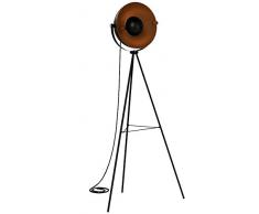 Briloner Leuchten 1380-015 Lámpara de pie Retro/Vintage, Estilo Industrial, Iluminación de Salón, Máx. 60 W, E27, negro/oro, 580x345x1480mm (Largo x Ø x Alto), schwarz-gold-matt
