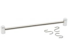 Fackelmann Tecno - Sistema de raíles con colgadores para la cocina de acero inoxidable, 38 centímetros