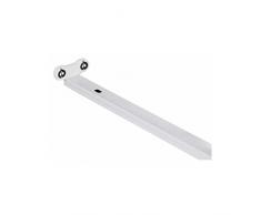 Luz Regleta Para Tubo 2xt8 Led Mica 120cm Blanca