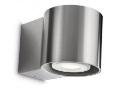 Philips myGarden Bumblebee - Aplique, iluminación exterior, IP44, acero inoxidable, luz blanca cálida, color gris