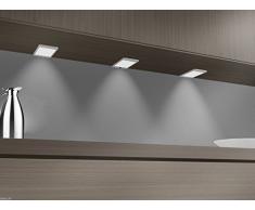 Luminaria de montaje inferior led 6 vatios SET sensor luminaria de cocina «spot» empotrado proyector empotrado, color de la luz: blanco cálido, tamaño del set: SET de 4, selección: con sensor