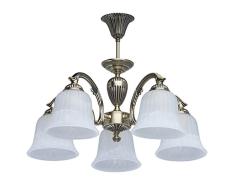 MW-Light 450014605 Lámpara de Techo, Araña, Bronce Antiguo, Plafones Vidrio, Vintage, Para Salón, Dormitorio, 5 x 60W E27
