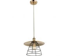 Schmucke 1 lámpara suspendida de luces Colgante latón bronce negro Globo Viejo 15086h1
