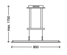 Trango LED Lámpara colgante de diseño, altura ajustable de la lámpara de mesa de comedor - apariencia de acero inoxidable (apariencia de acero inoxidable TG2013-042)