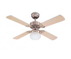 Westinghouse Vegas - Lámpara de techo con ventilador (105 cm), color plateado y madera de arce
