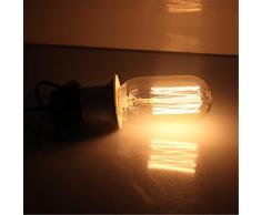 Kingso 1 bombilla incandescente Edison, 40 W, rosca E27, 220 V, diseño cilíndrico retro