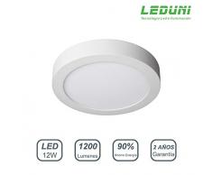 LEDUNI ® Downlight Plafón Superficie LED Redonda 12W 1200LM Color Blanco Neutro 4000K Angulo 120 IP40 OPAL Aluminio 161 * 28Hmm