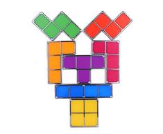 Luz Nocturna apilable Tetris, 7 Colores de luz Nocturna Puzzle LED Lámpara de Escritorio de inducción Que se enclavija Juguetes 3D