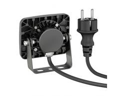 ledscom.de LED foco de pared Wega para el exterior, negro, 10W, 800lm, blanca cálida