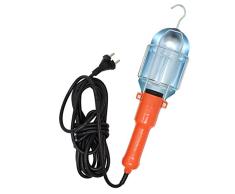 HALOTEC Lámpara portátil profesional con interruptor incluido - Linterna de trabajo con cable de 5 metros y gancho para colgar