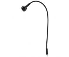 1W Largo Flexible Cuello USB portátil LED Lámpara de mesa Lámpara de escritorio USB LED Luz para aprendizaje, lectura, para computadora, etc. (negro + blanco cálido)