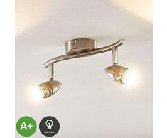 LED Proyector, foco Kalean (Moderno) en Gris hecho de Metal e.o. para Salón & Comedor (2 llamas, GU10, A+) de ELC | foco empotrado, lámpara de techo, lámpara de pared