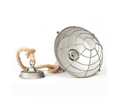 Vintage LED Iluminación Colgante - Retro Estilo industrial Metal Pantallas de iluminación y Cuerda de cáñamo, Clásico E27 lámpara de araña (Regulable en altura)