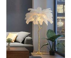 XIAOHNNL Vestido Moderno de la lámpara de pie del Oro de la Pluma de la Avestruz Lámpara de pie nórdica de latón de Cobre para la iluminación Decorativa del Hotel de Villa | Lámparas de pie |
