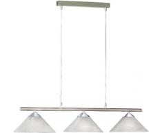 Honsel Leuchten 60043 - Lámpara de techo colgante de níquel mate/cromo y cristal color blanco alabastro