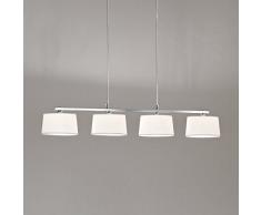 Ideal Lux HILTON SB4 Interior G9 Color blanco iluminación de techo - Lámpara (Dormitorio, Habitación de los niños, Salón comedor, Salón, Interior, Color blanco, IP20, Cepillado, Rectángulo)