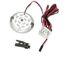 12 V LED lámpara para instalar en muebles/Foco empotrable Gabi cromo 1,2 Watt luz blanca cálida (ideal para muebles, cocina, habitación infantil, oficina etc.)